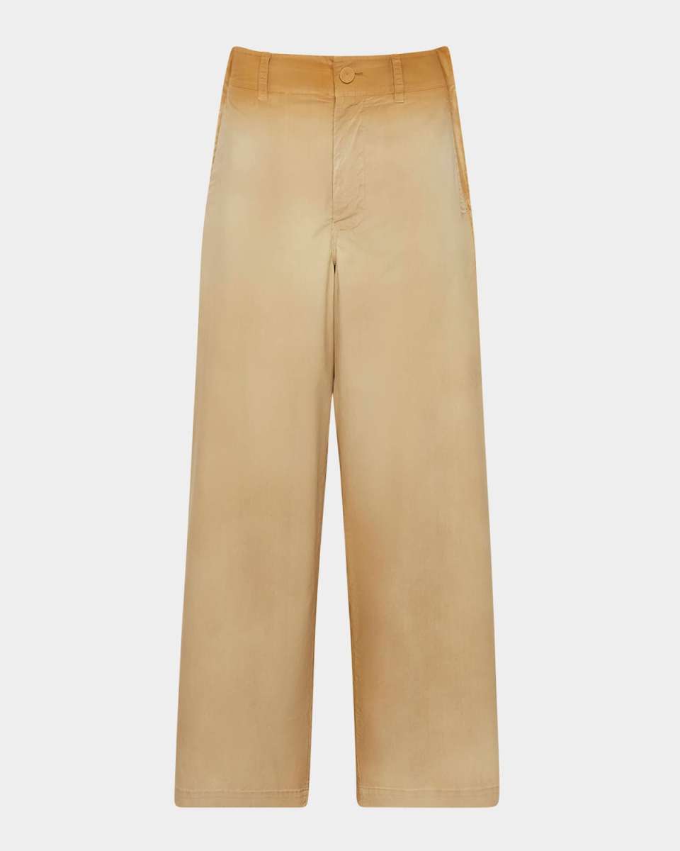 Pinch-Seam Garment Dyed Straight-Leg Trousers